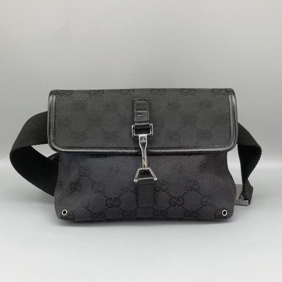 Authentic Gucci Black Canvas Belt Bag - Picture 1 of 14